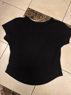 Old Navy Black Short Sleeve Ribbed Tee